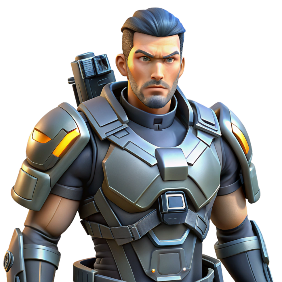 magnificent traditional magnificent classic 3D Render Futuristic Soldier high quality 4K png