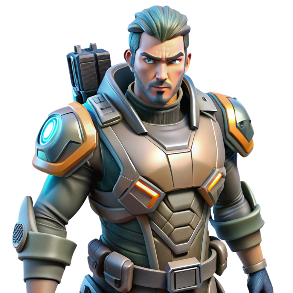 beautiful classic serene minimalist 3D Render Futuristic Soldier Illustration 4K 4K png