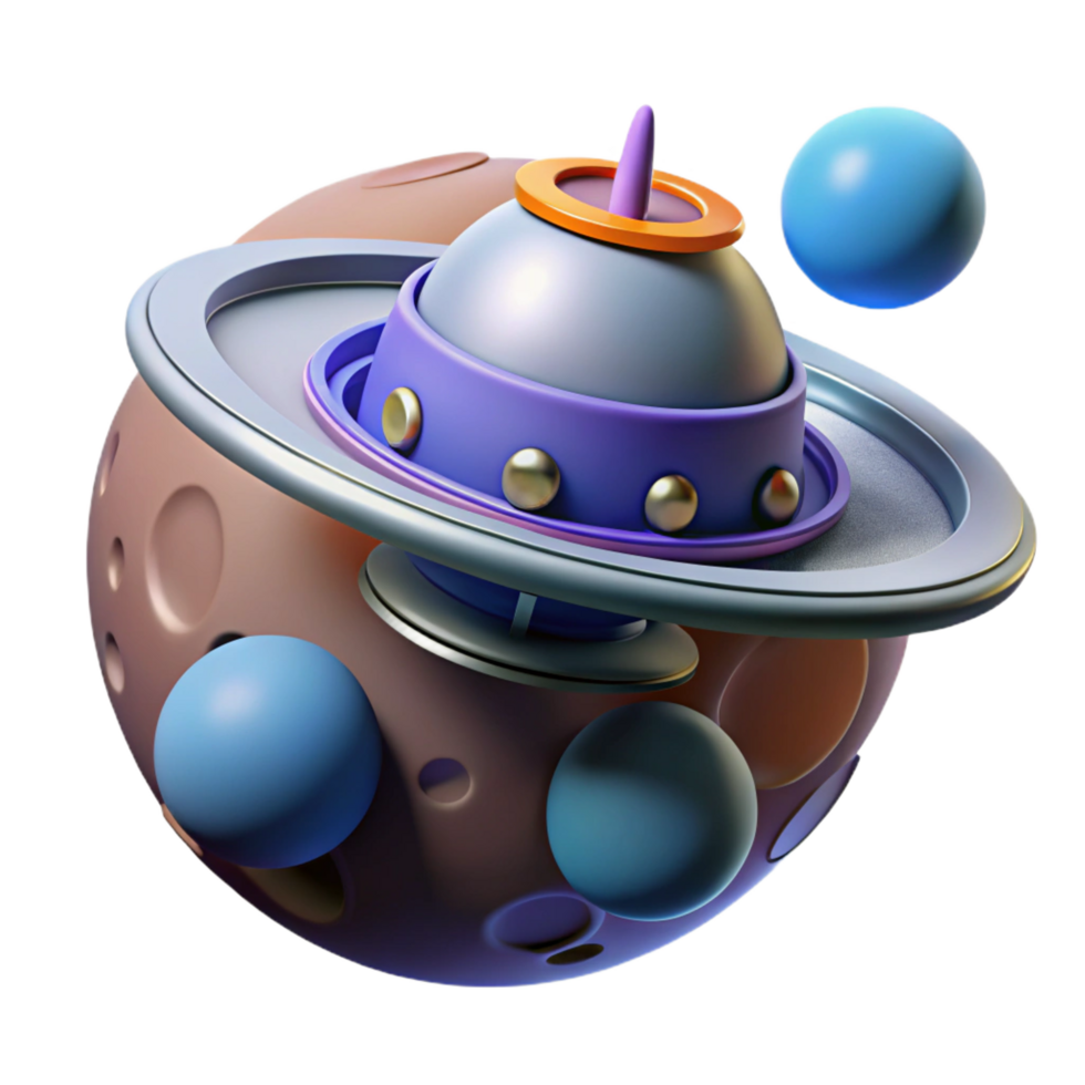 vibrant rustic magnificent modern 3D Render Spaceship on Planet high resolution 4K png
