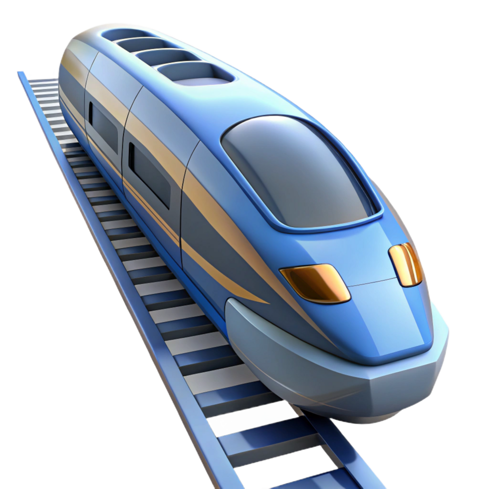 stunning vintage serene rustic Futuristic High Speed Train 3D Render high resolution premium png