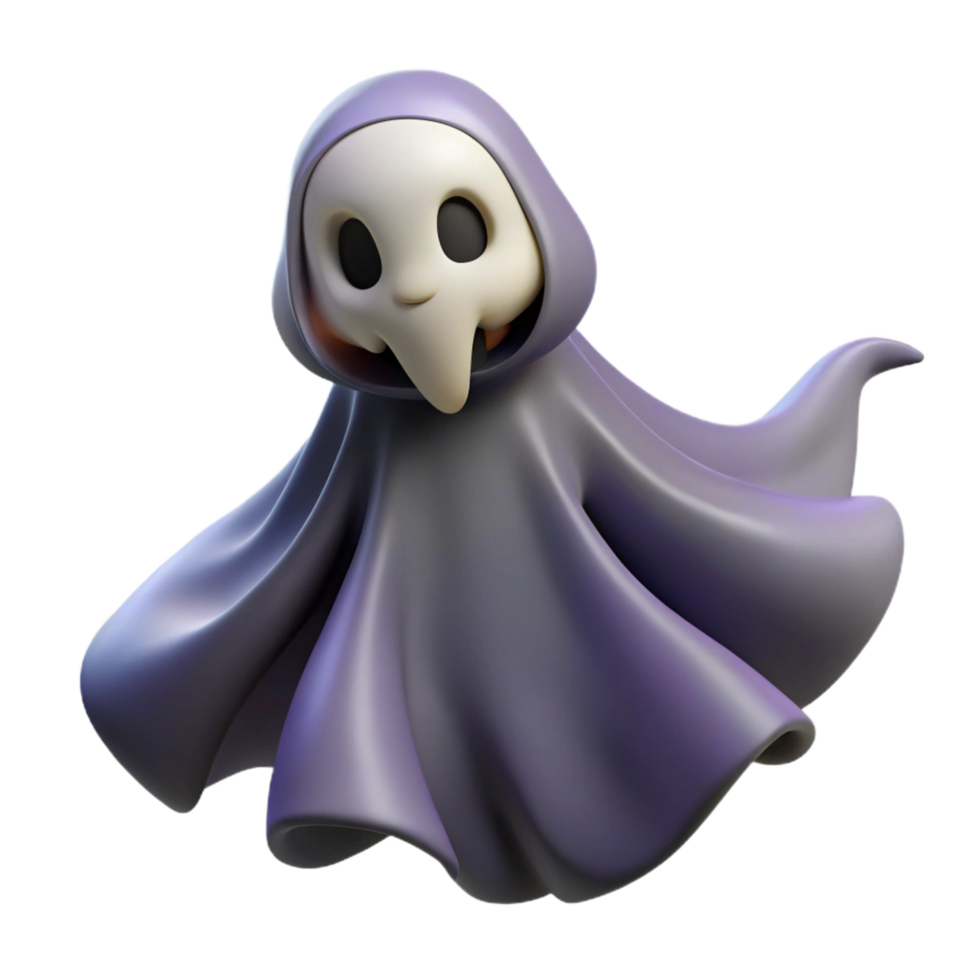stunning minimalist Cute 3D Ghost Illustration authentic png