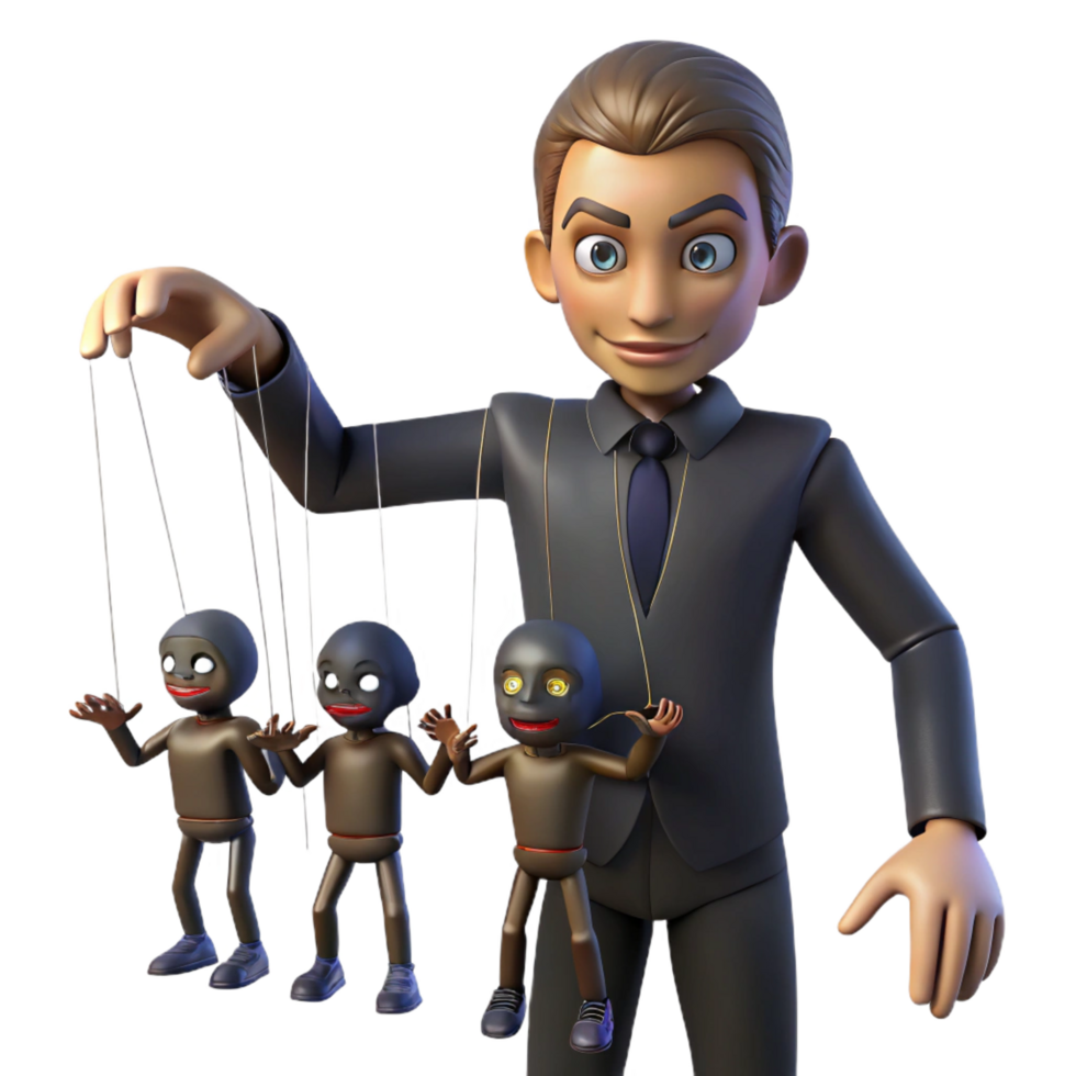 beautiful artistic 3D Illustration Puppet Master Control exclusive png