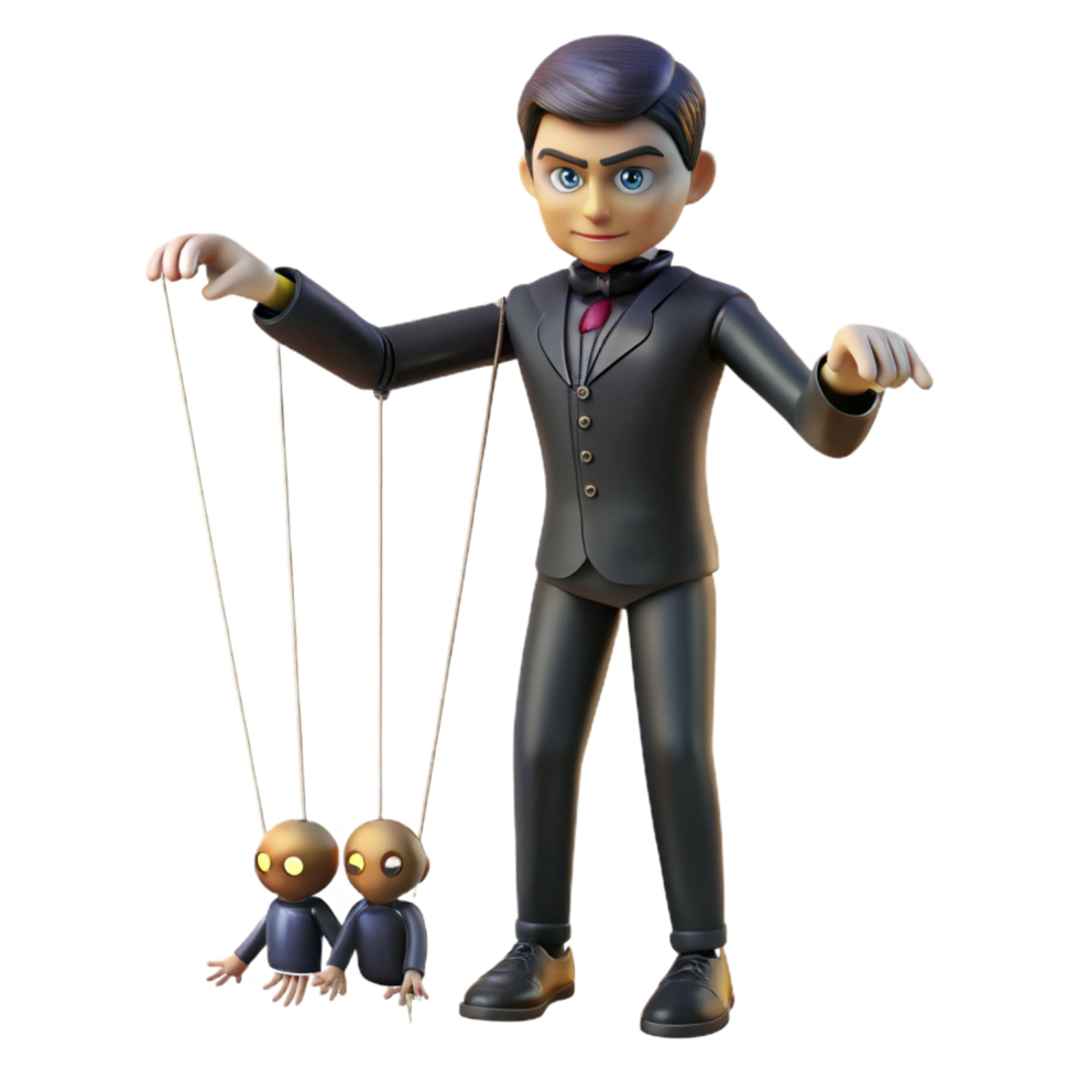 dramatic traditional 3D Render Puppet Master Illustration 4K png