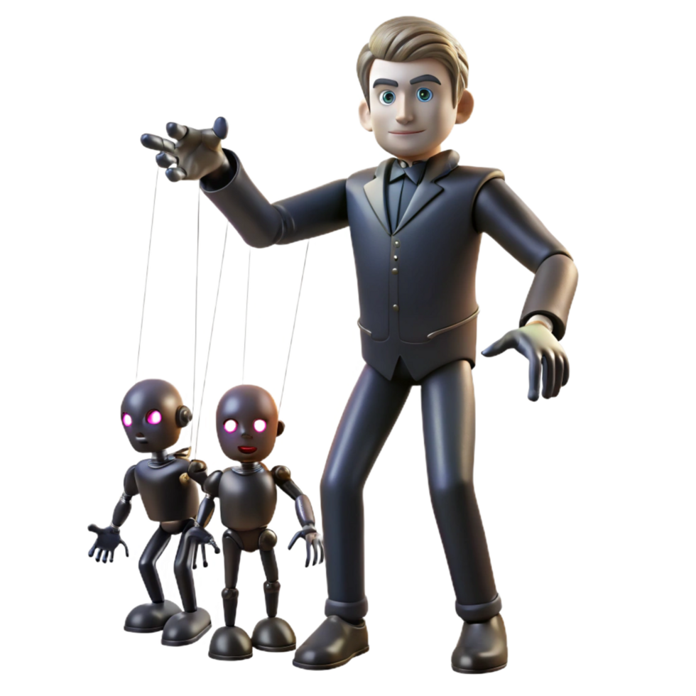 magnificent abstract 3D Illustration Puppet Master Control original png