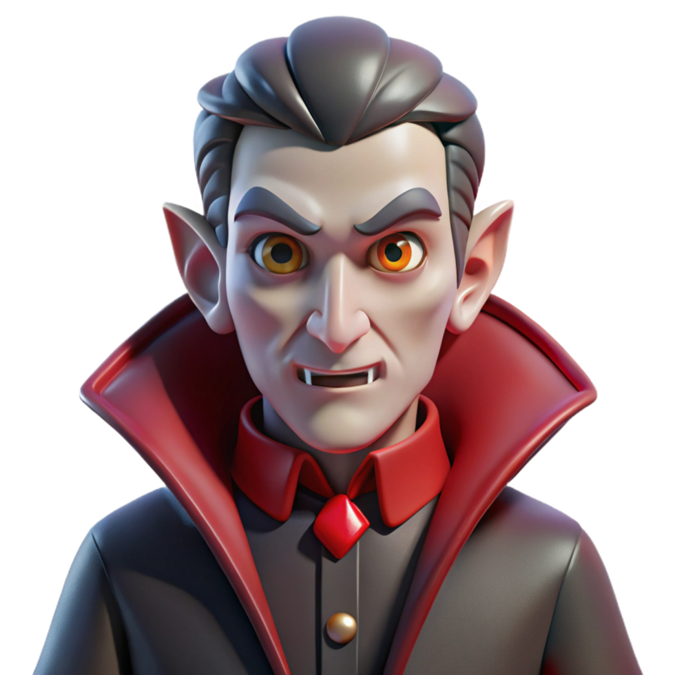 magnificent artistic Cartoon Vampire 3D Render high quality png