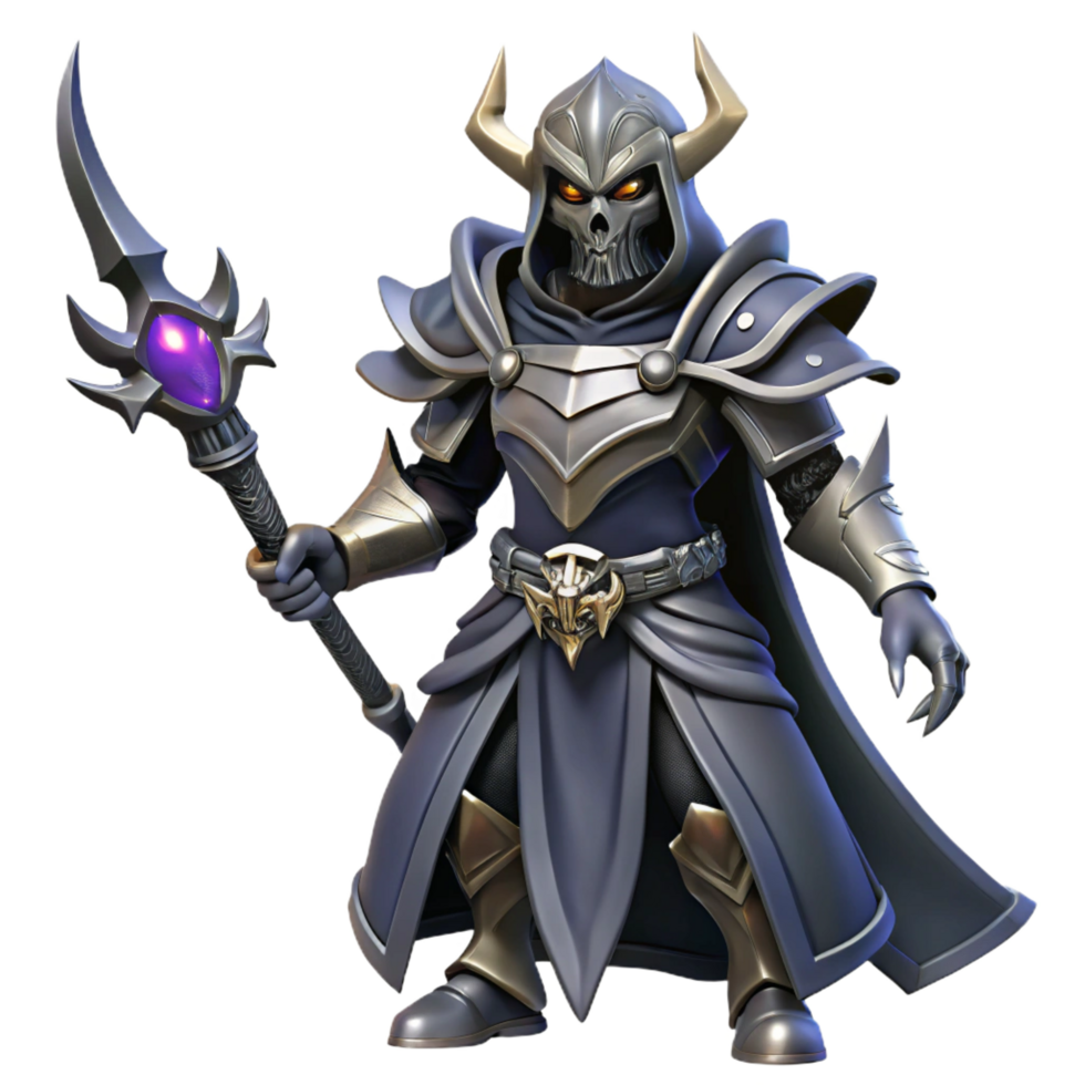beautiful creative Dark Sorcerer 3D Render authentic png