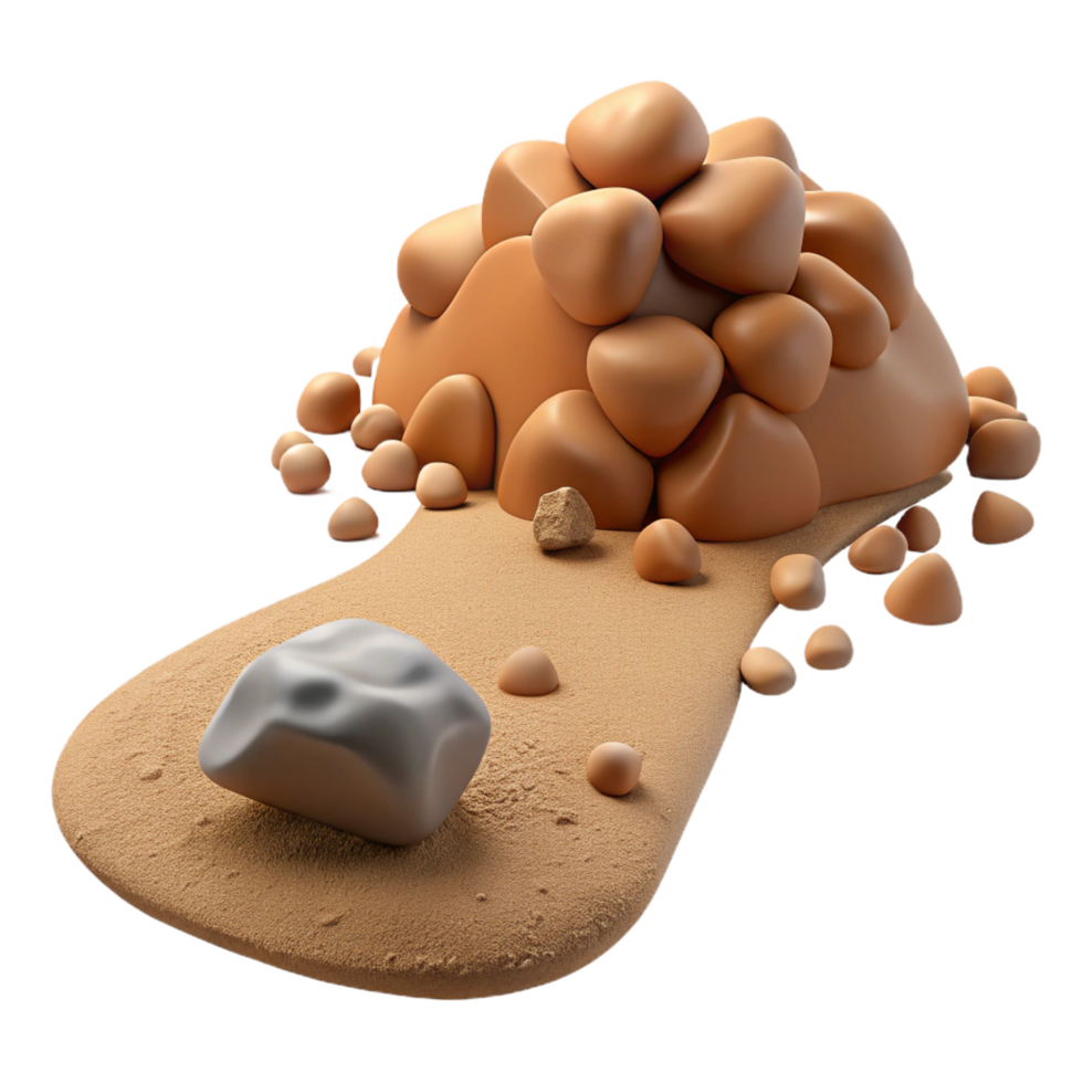 wonderful abstract 3D Render Abstract Sand Dune Stones authentic png