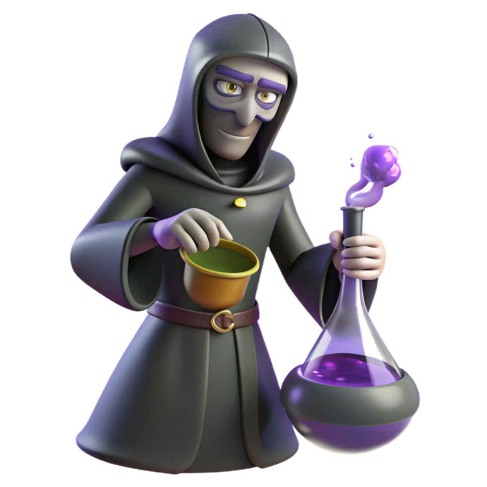 wonderful vintage wonderful artistic 3D Alchemist Cartoon Render original original png
