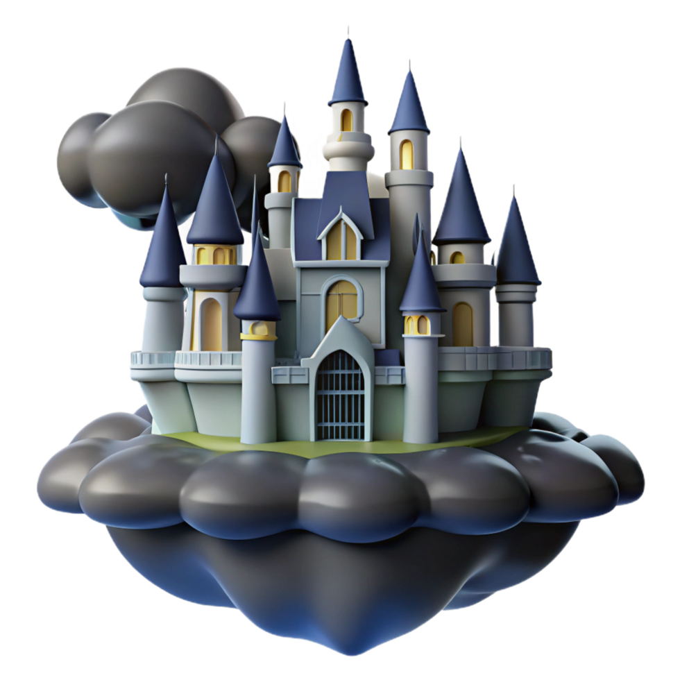 extraordinary modern Fairytale Castle 3D Render exclusive png