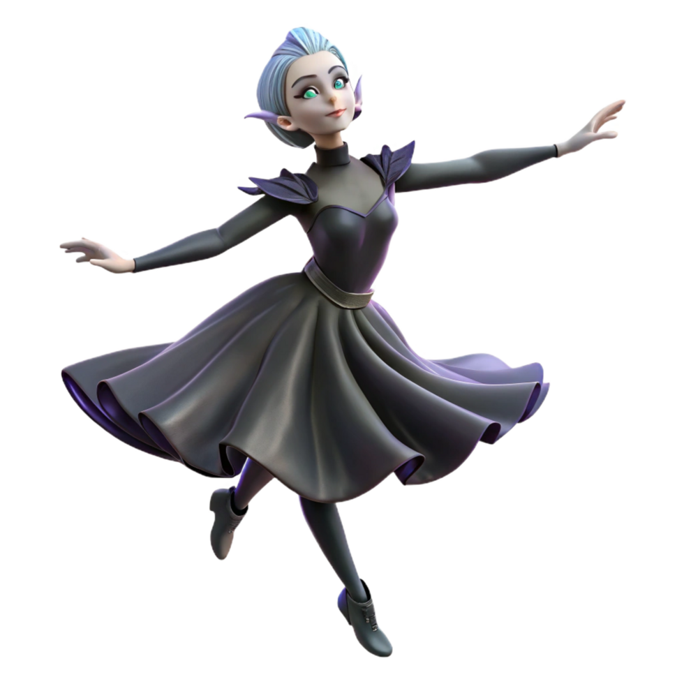 magnificent vintage 3D Render of a Fairy in a Dress professional png