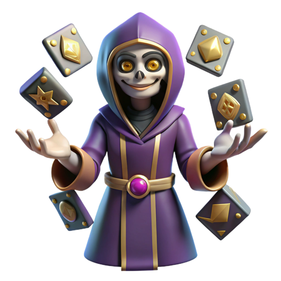 dramatic artistic impressive minimalist 3D Illustration Mystic Juggler original exclusive png