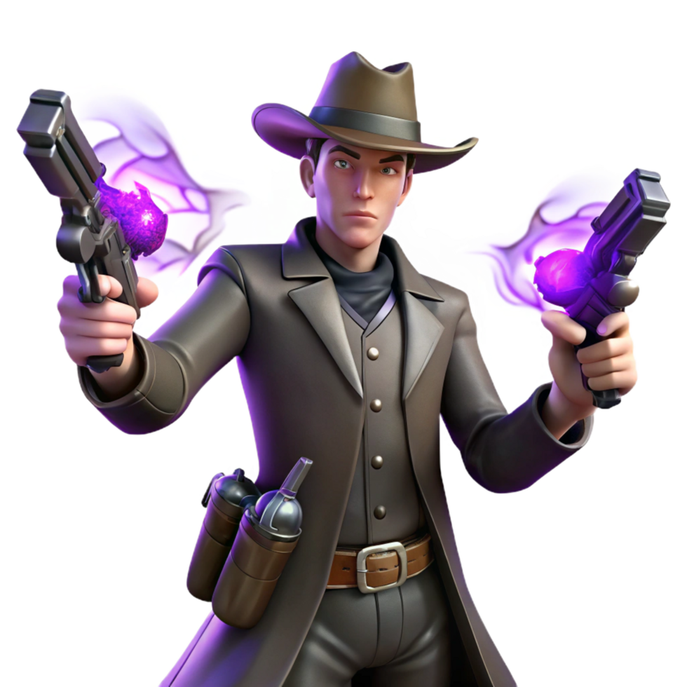 vibrant artistic serene abstract 3D Render Gunslinger Illustration exclusive authentic png