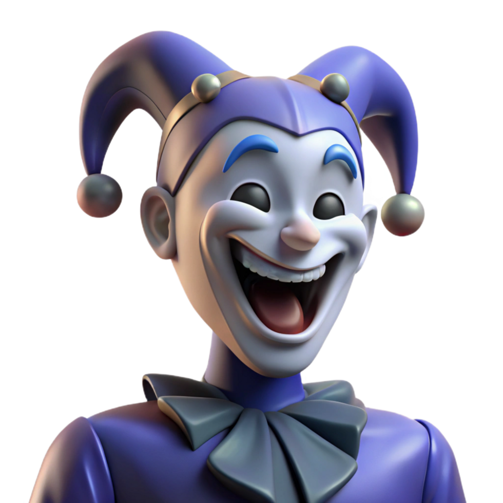 dramatic minimalist Joyful 3D Jester Illustration genuine png