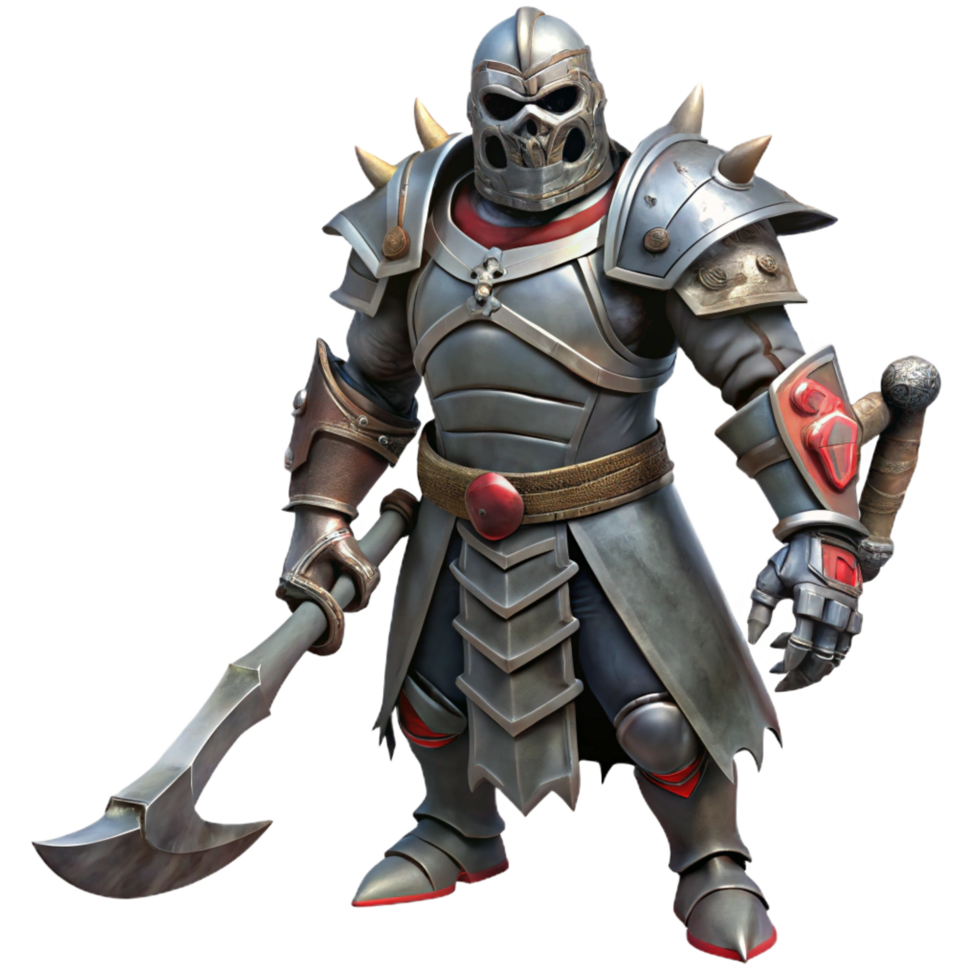 extraordinary classic Fantasy Orc Knight 3D Render 4K png