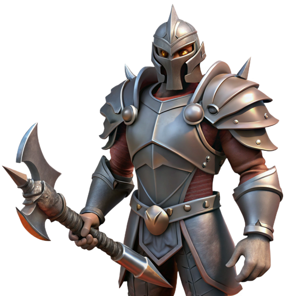 stunning classic 3D Render Fantasy Warrior, Armored Knight authentic png