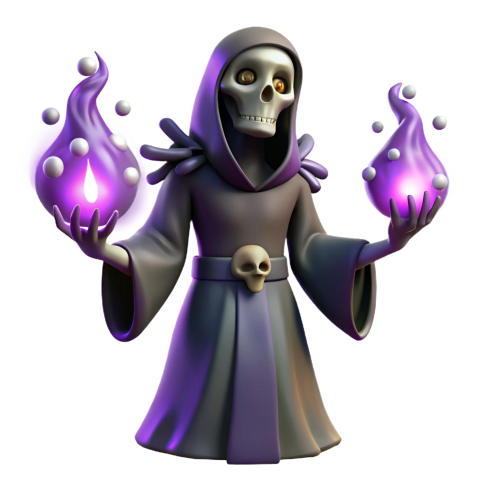 stunning classic 3D Render of Dark Wizard with Flames exclusive png