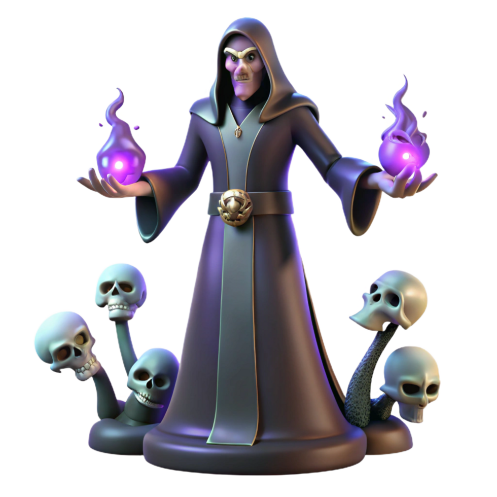 stunning abstract Dark Wizard 3D Render professional png