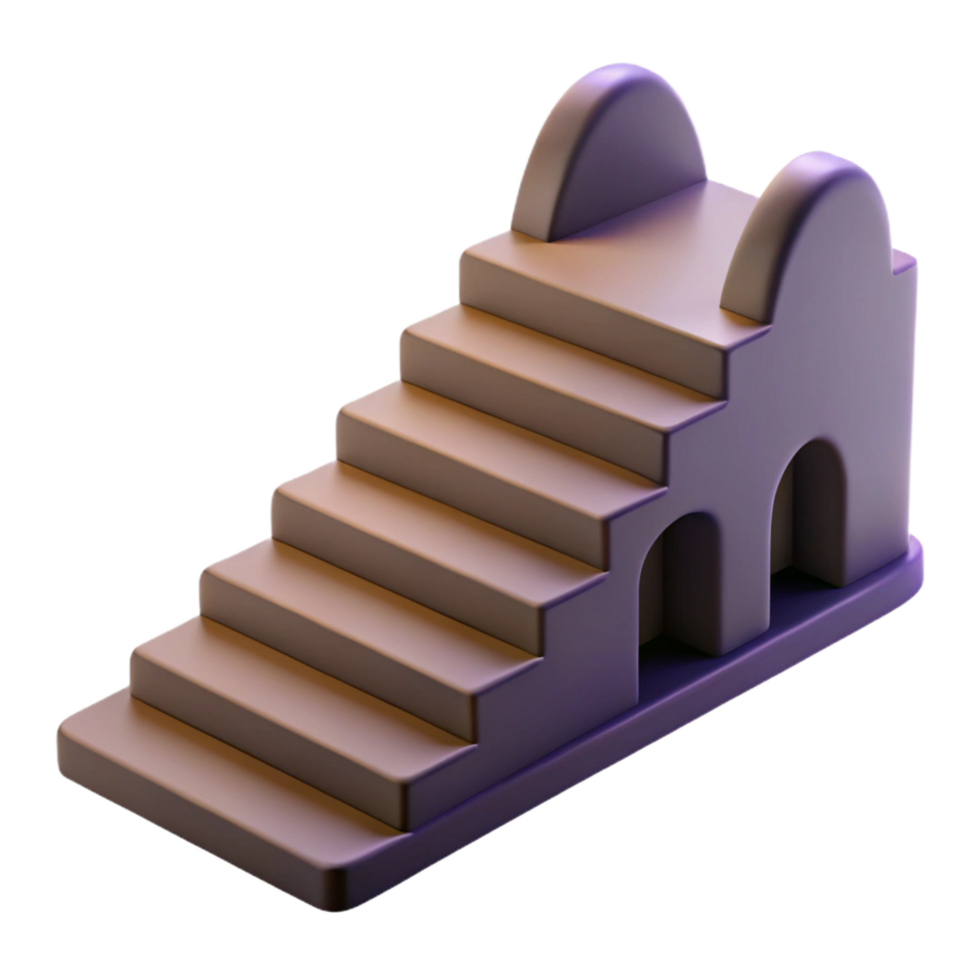serene minimalist 3D Render Staircase Illustration professional png