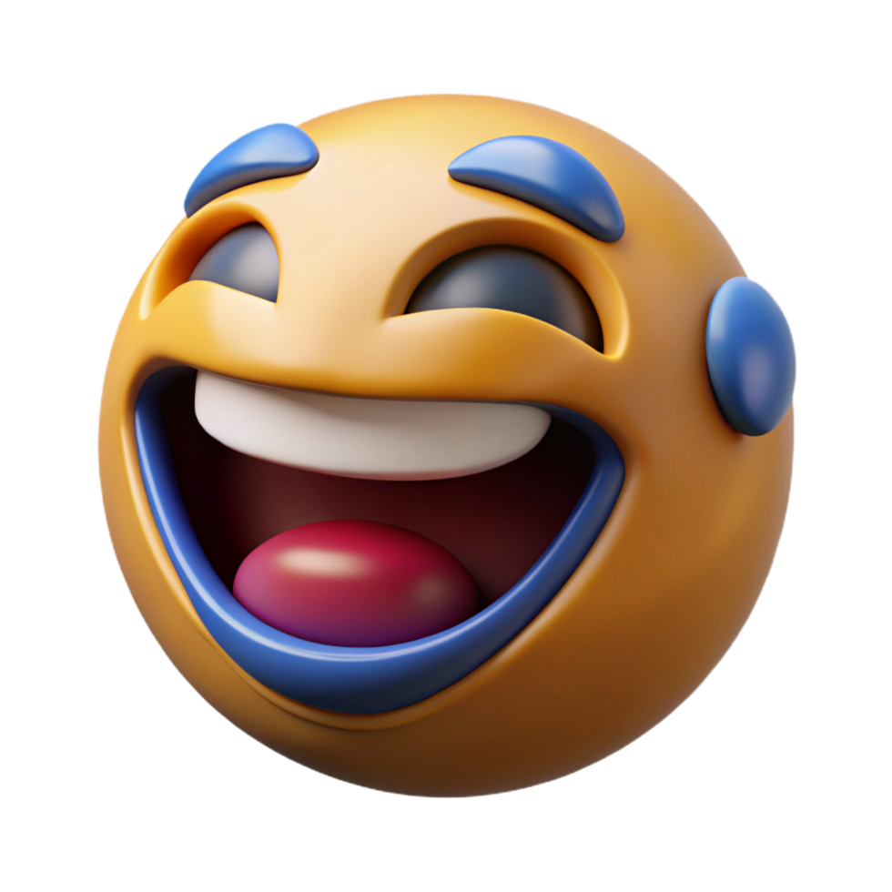 impressive rustic 3D Render of a Laughing Emoji exclusive png