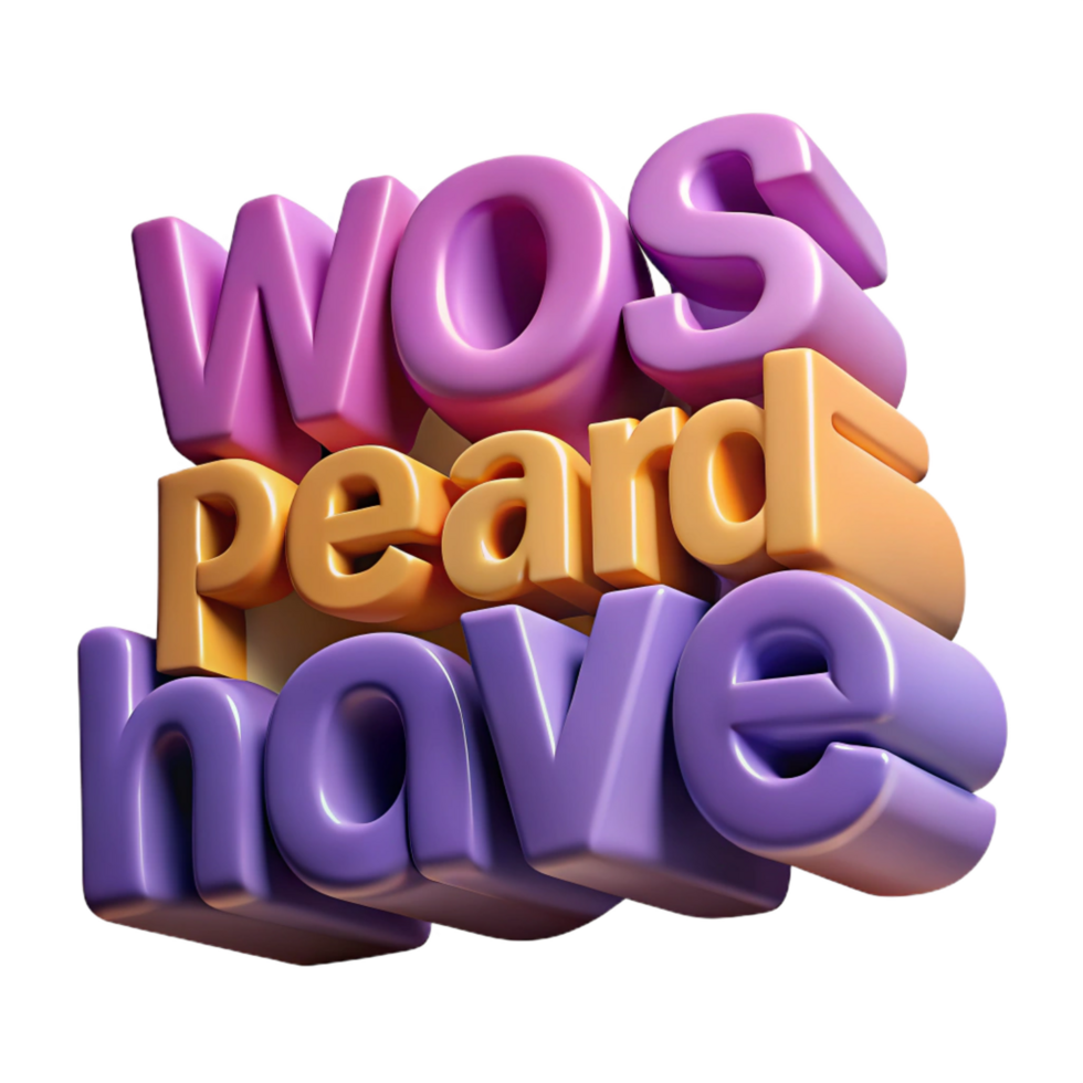 impressive vintage 3D Text Abstract Background, Purple and Orange 4K png