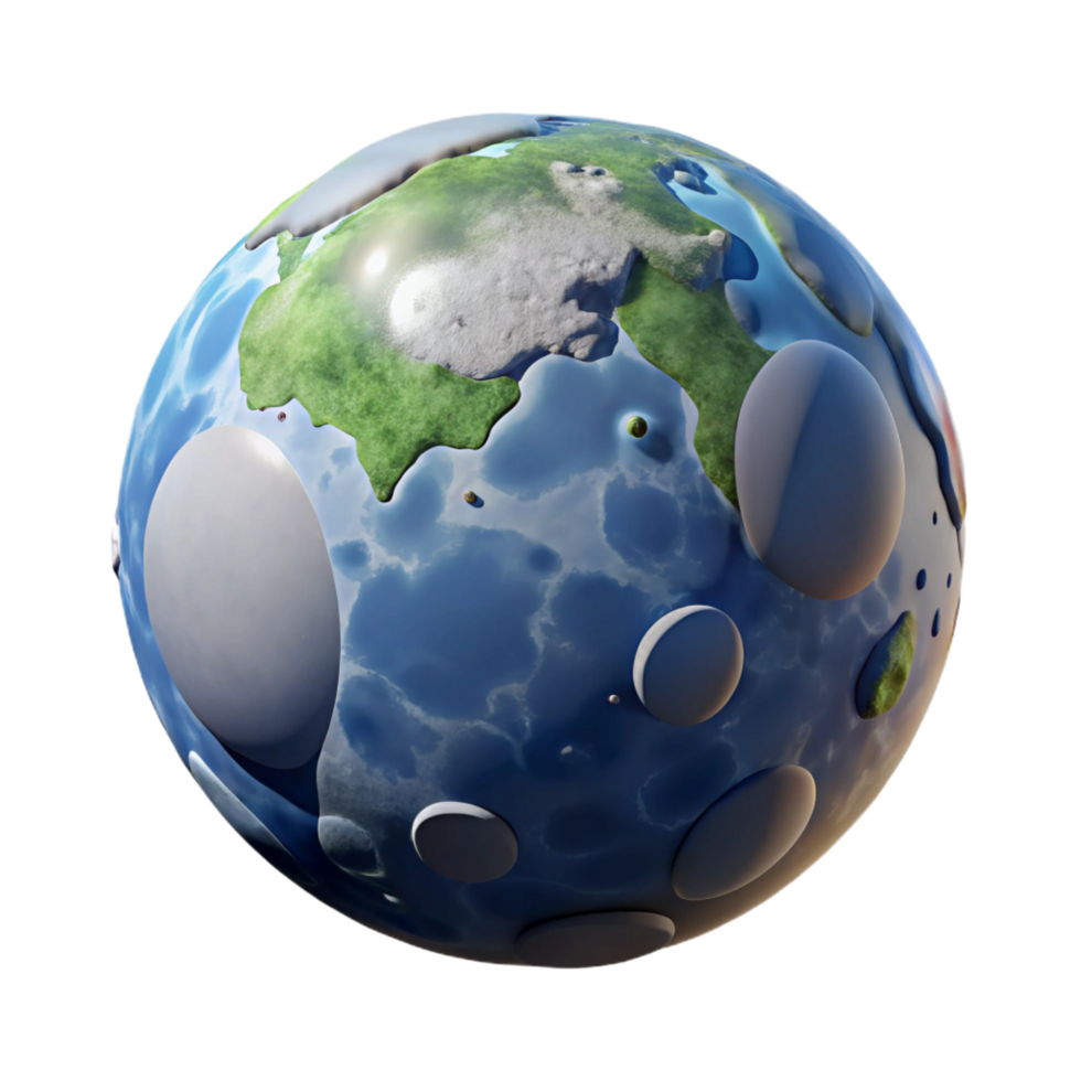 impressive abstract Stylized 3D Earth Globe Illustration premium png