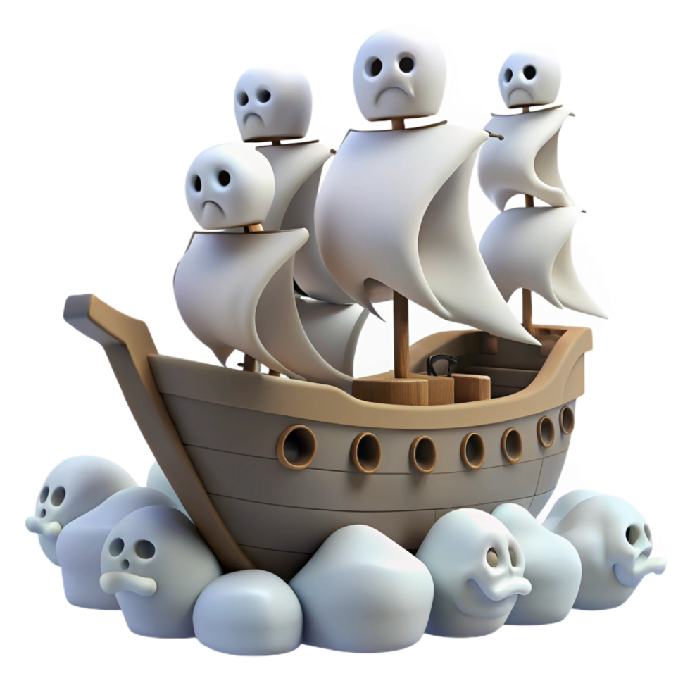 magnificent abstract Ghost Ship 3D Illustration high quality png