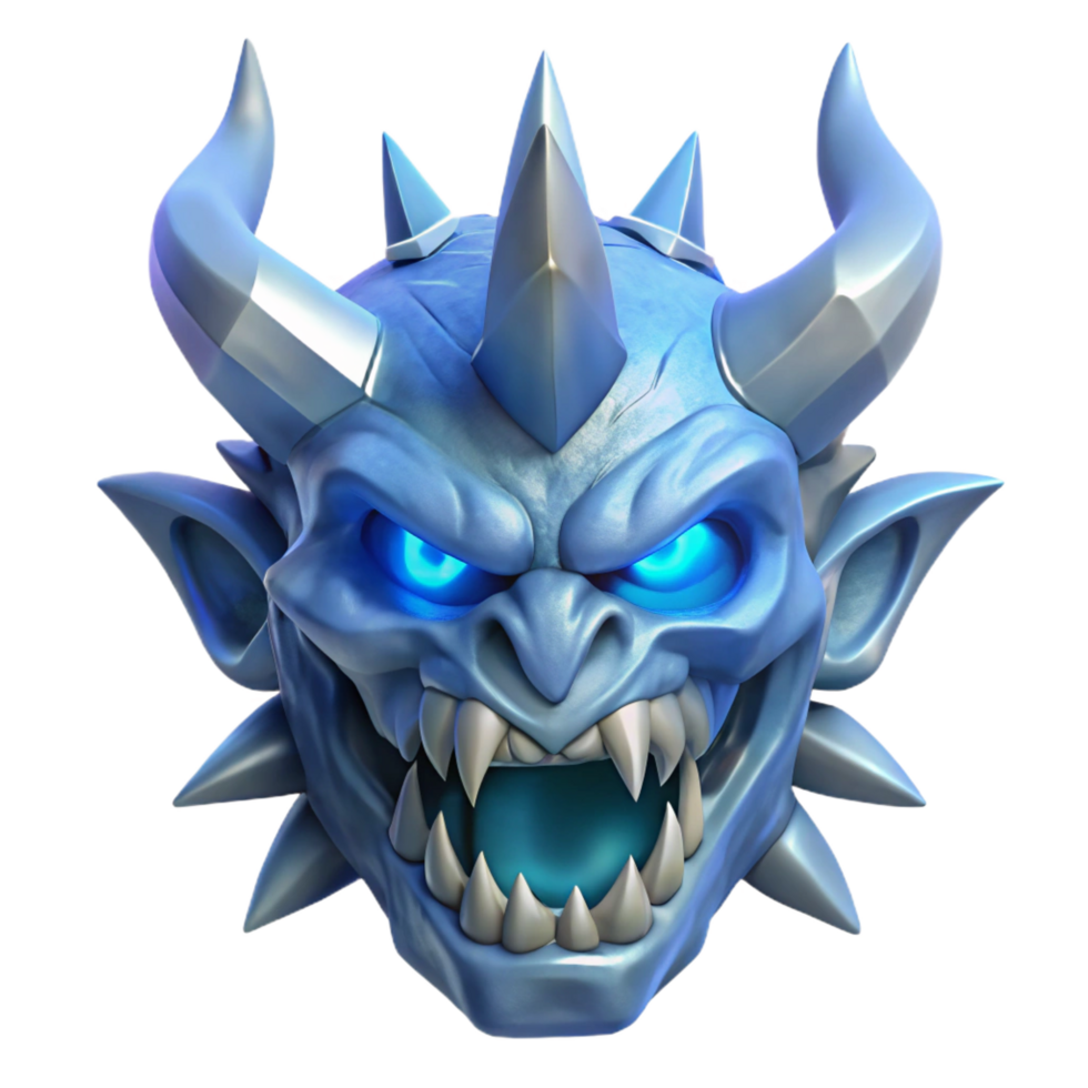 impressive creative Ice Demon 3D Render premium png