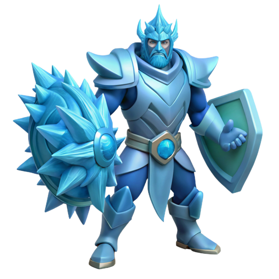 elegant artistic Ice Knight 3D Render professional png
