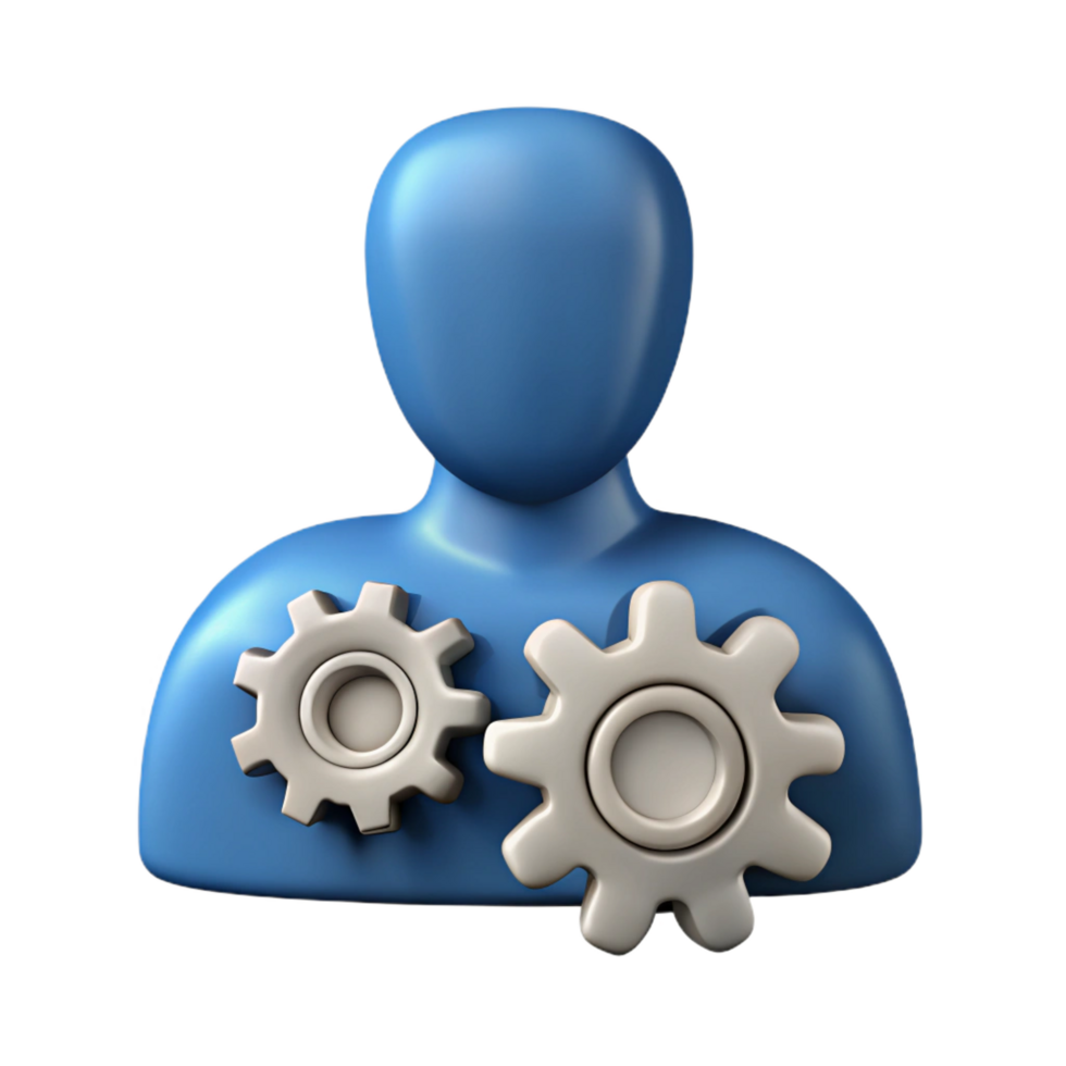 extraordinary rustic 3D Icon User Configuration Gears 4K png