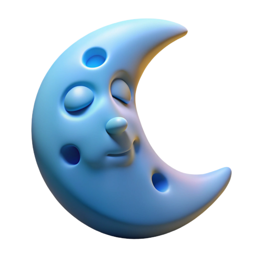 dramatic creative Sleeping Moon 3D Render professional png