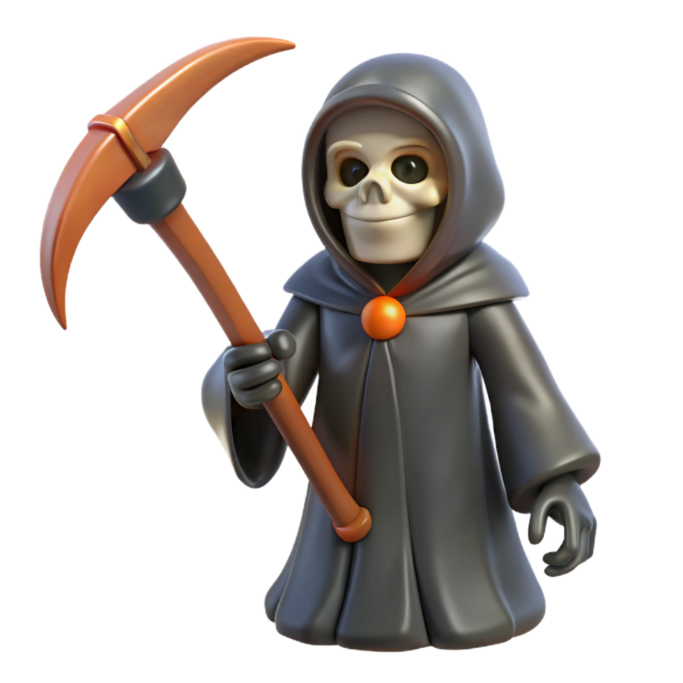 elegant modern 3D Grim Reaper Illustration premium png