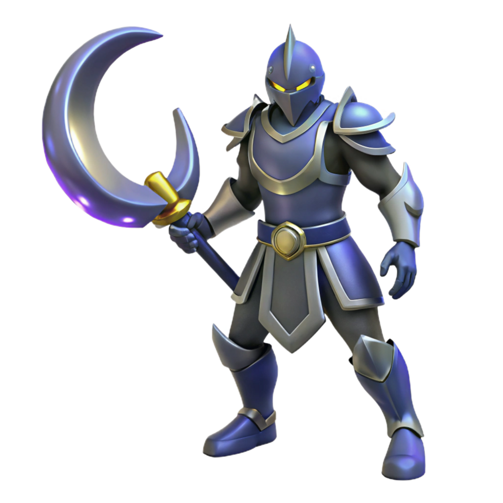 magnificent contemporary Crescent Knight 3D Render professional png