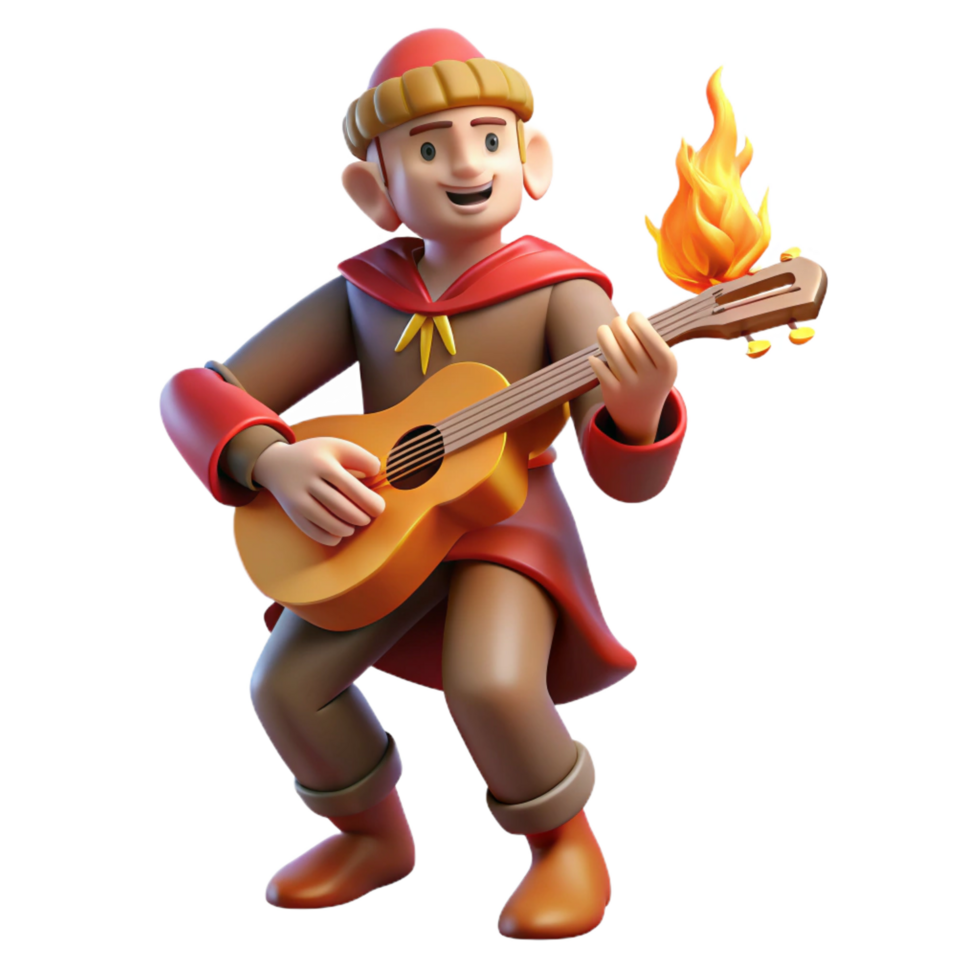 stunning creative 3D Render of a Musical Elf professional png