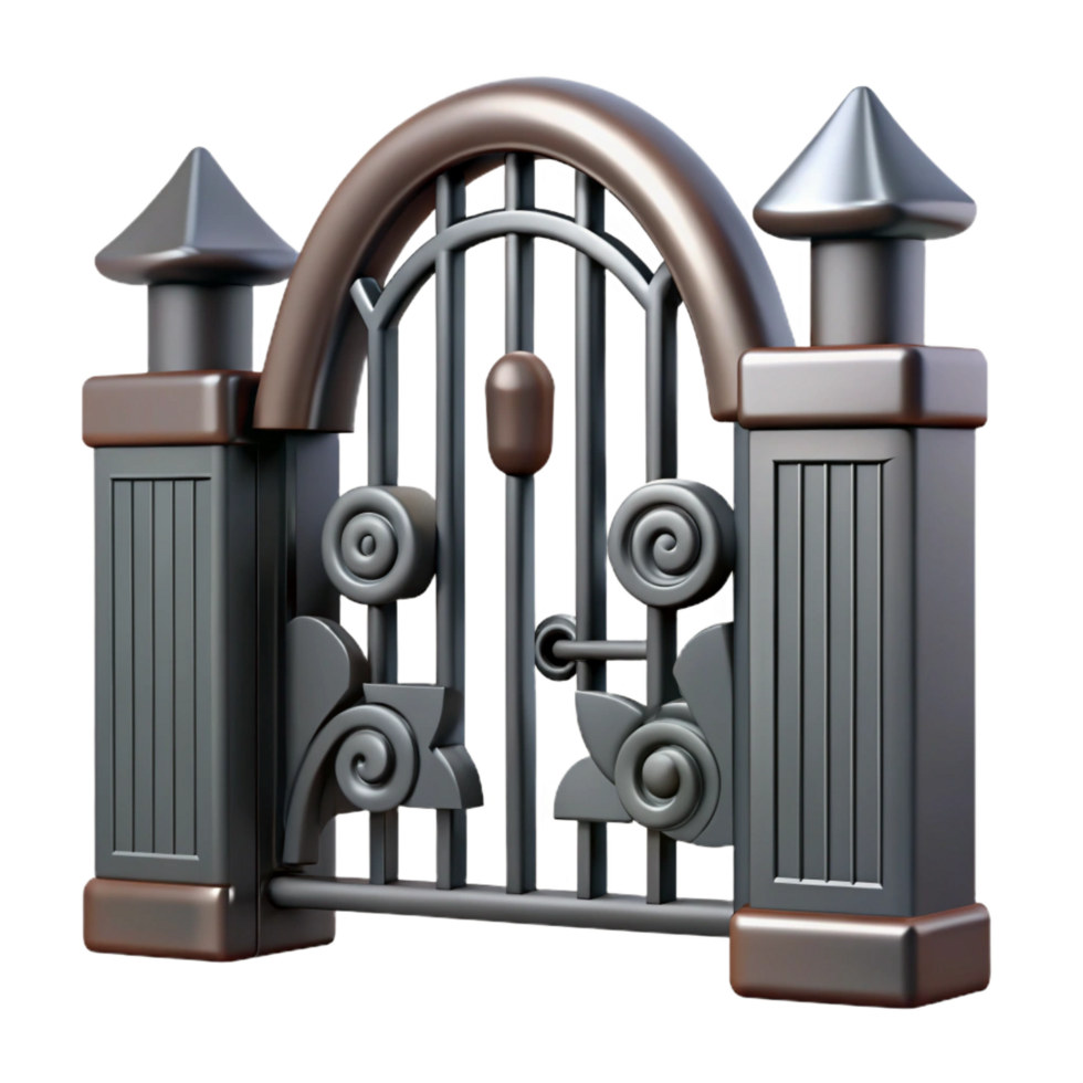 beautiful classic Ornate 3D Gate Illustration detailed png