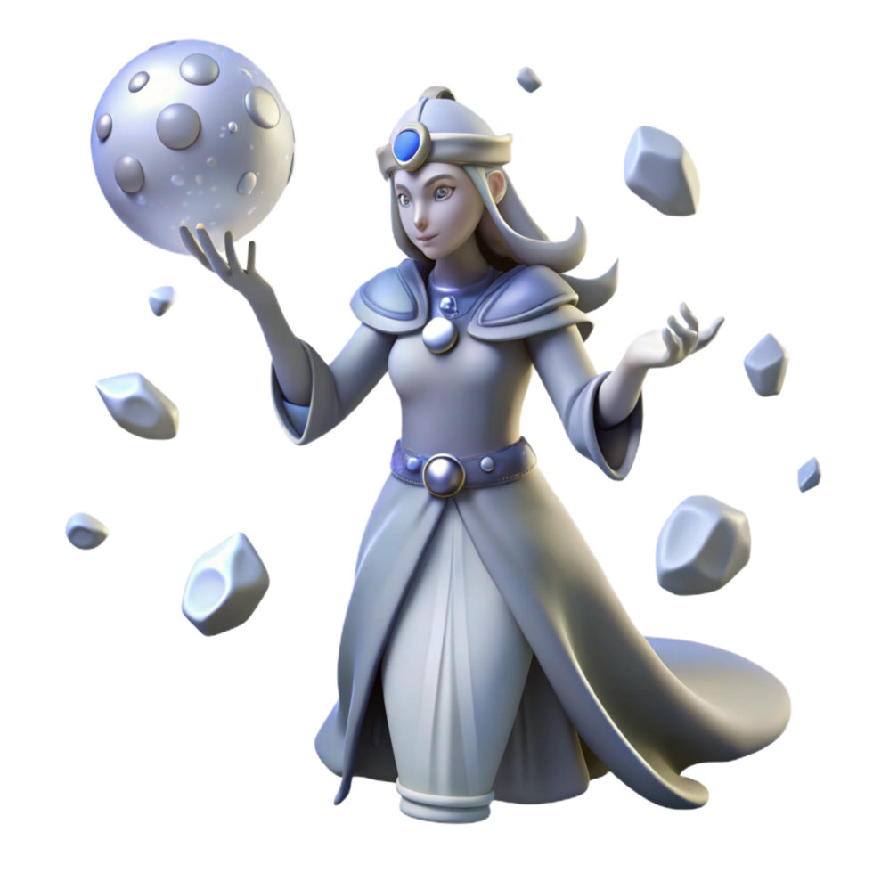magnificent creative 3D Render of a Female Mage authentic png