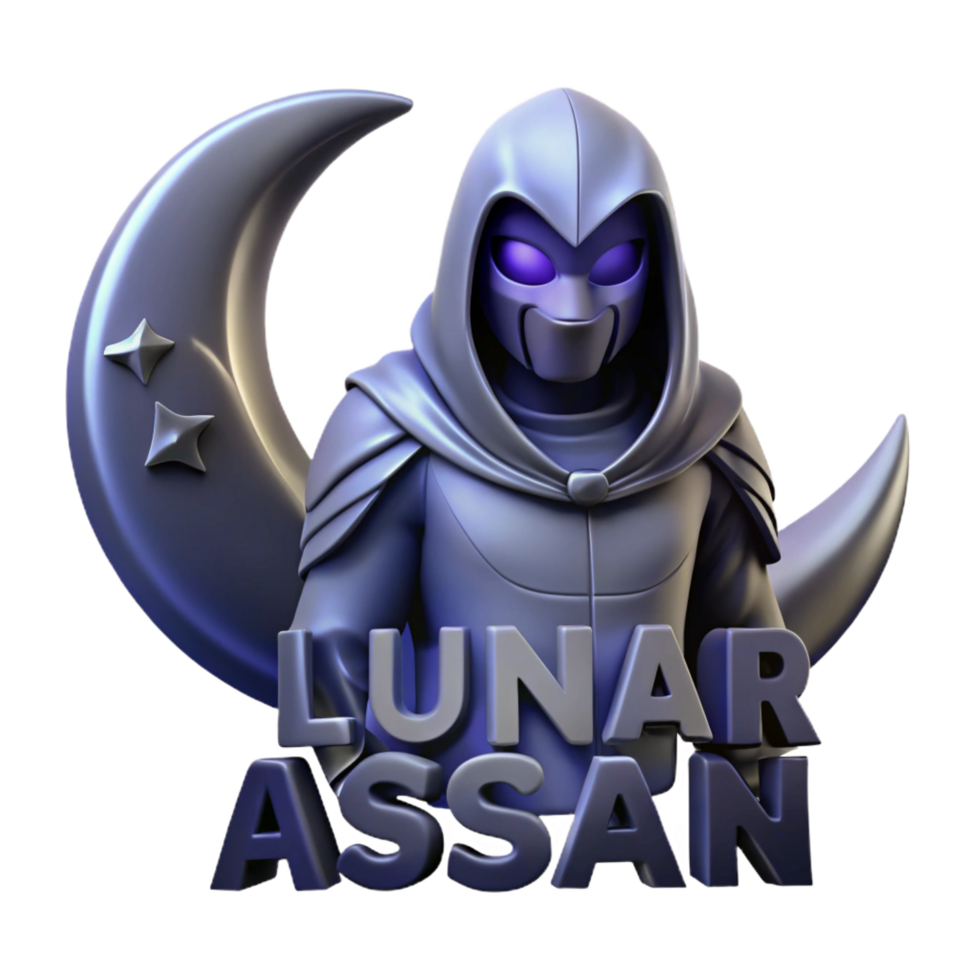 elegant creative 3D Render Lunar Assassin Character genuine png