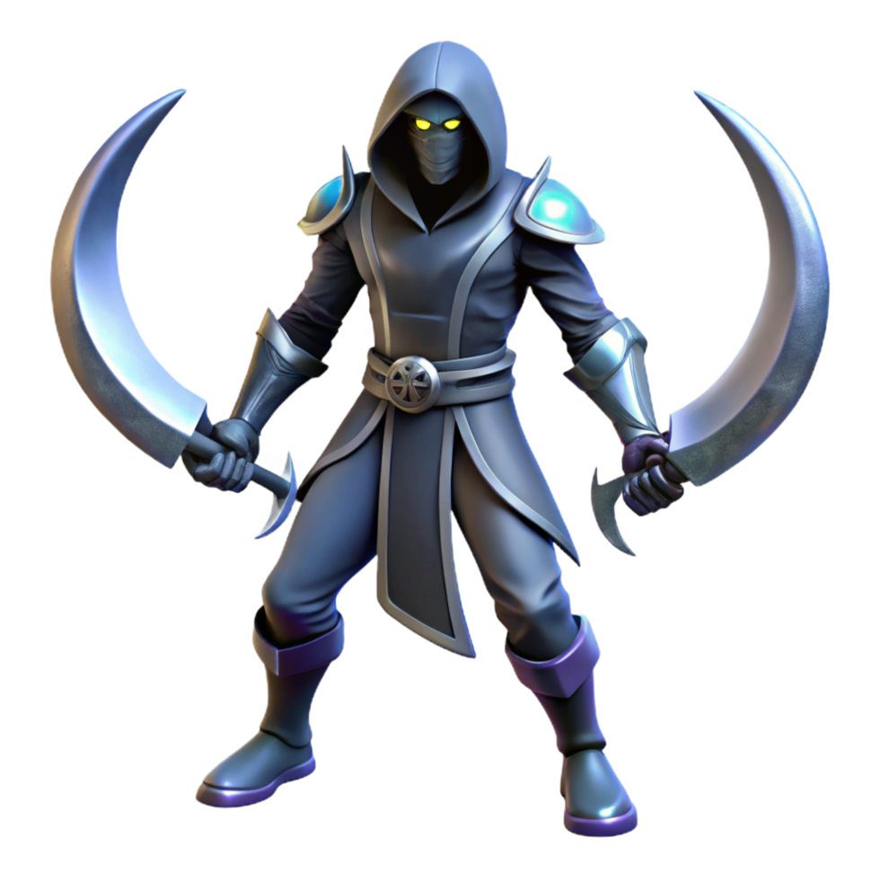 magnificent artistic 3D Render Mysterious Hooded Figure premium png