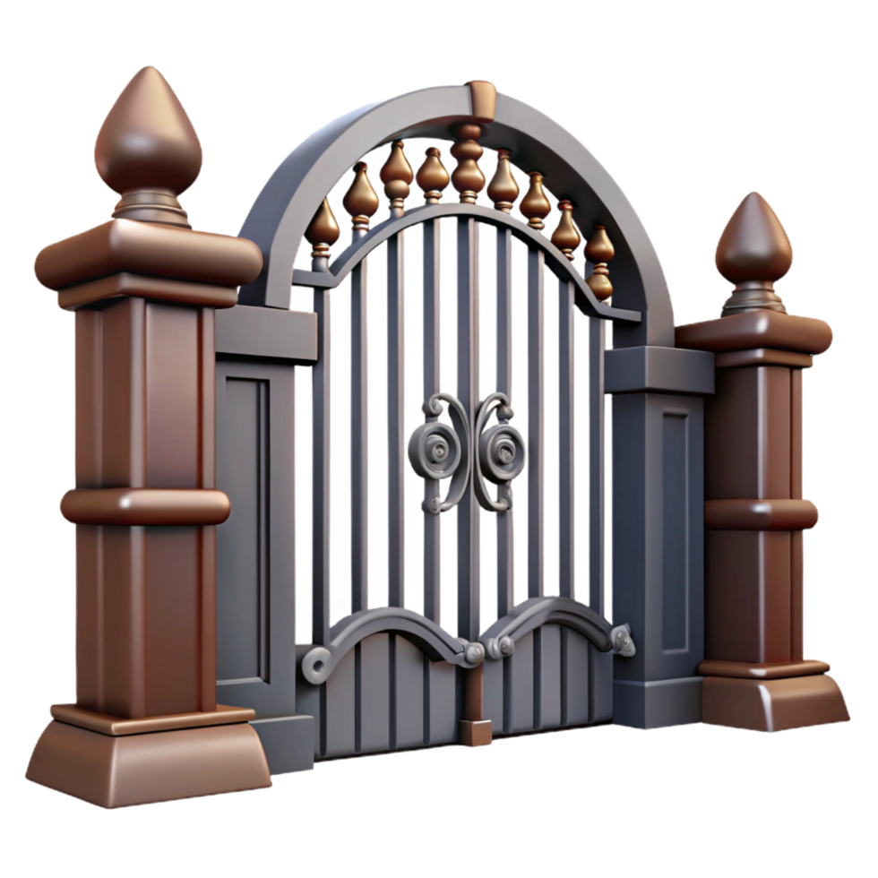 magnificent abstract Elegant 3D Render of Ornate Metal Gate premium png