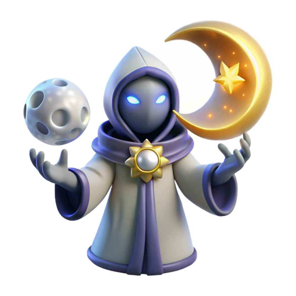 extraordinary rustic 3D Render Celestial Mage authentic png