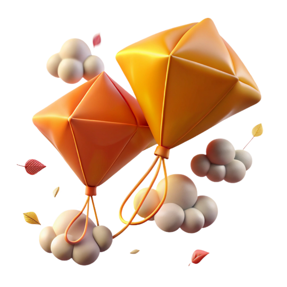 elegante contemporáneo otoño 3d hacer naranja globos alto resolución png