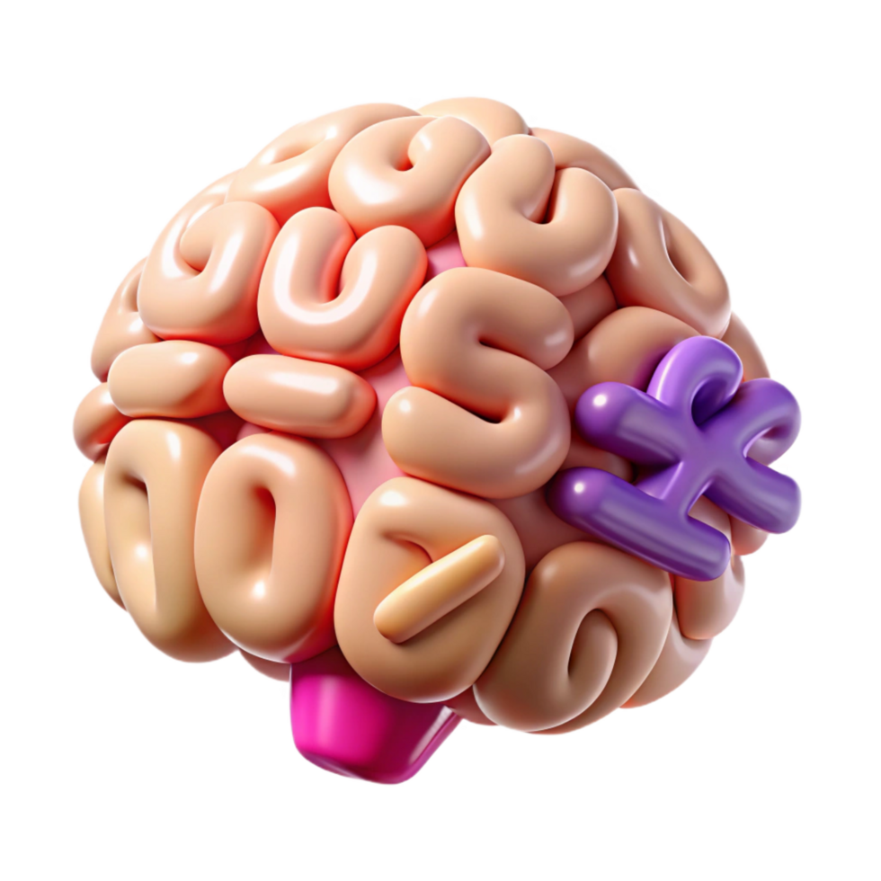 extraordinary minimalist 3D Brain Illustration Colorful Abstract Neural Network original png