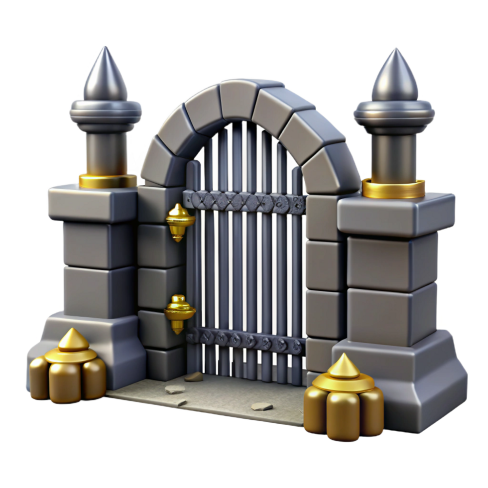 magnificent classic 3D Render Stone Arch Gate 4K png