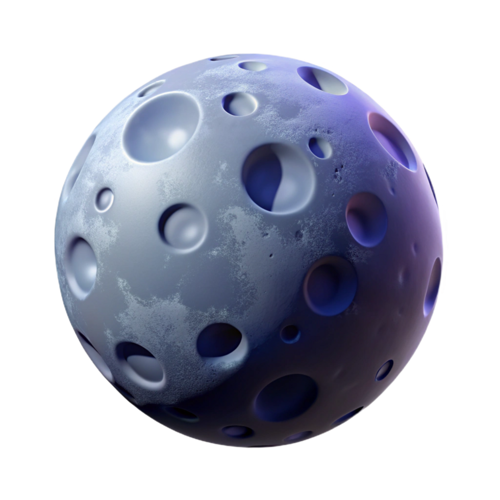 elegant classic Cratered Moon 3D Render original png