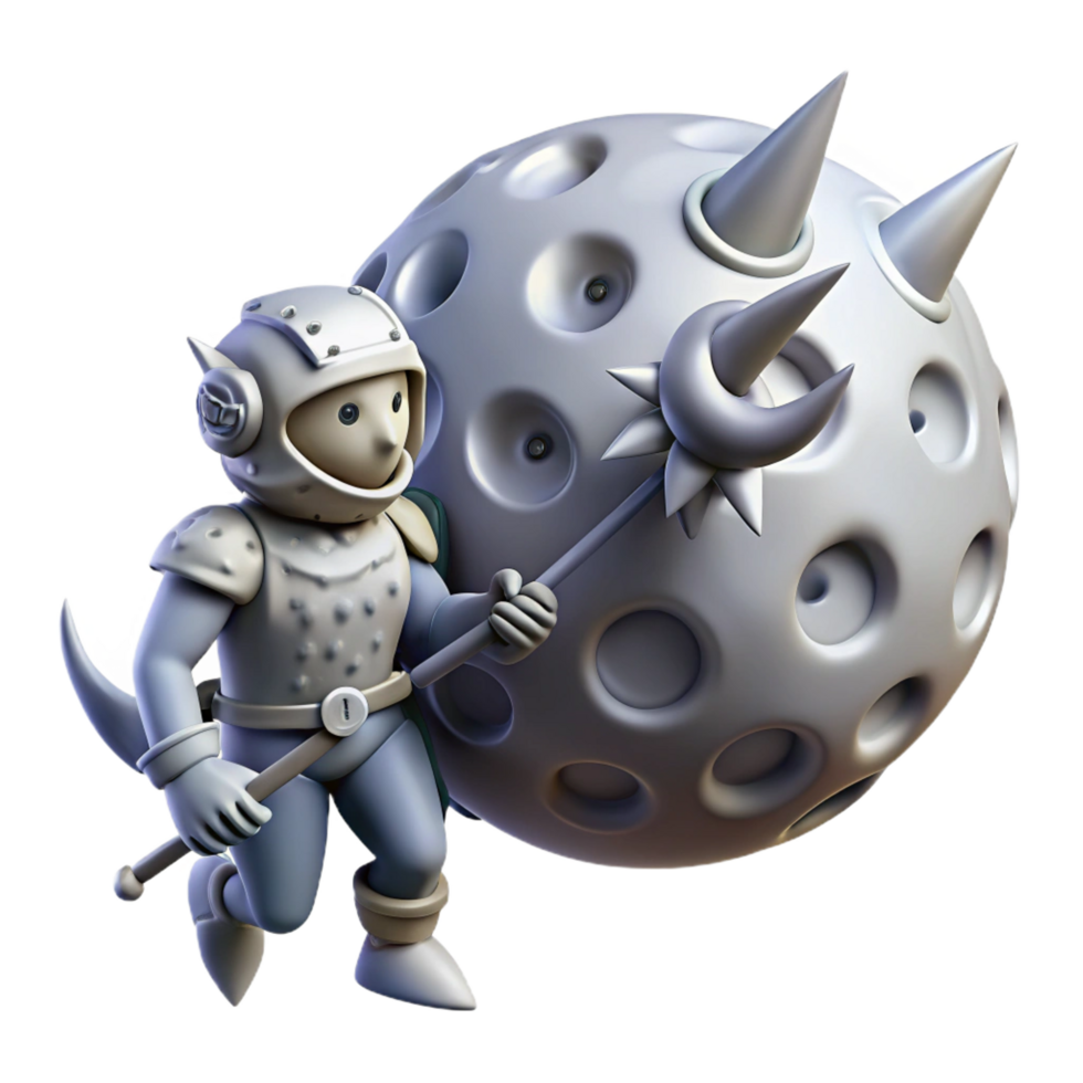 impressive abstract 3D Render Astronaut Lunar Knight high resolution png