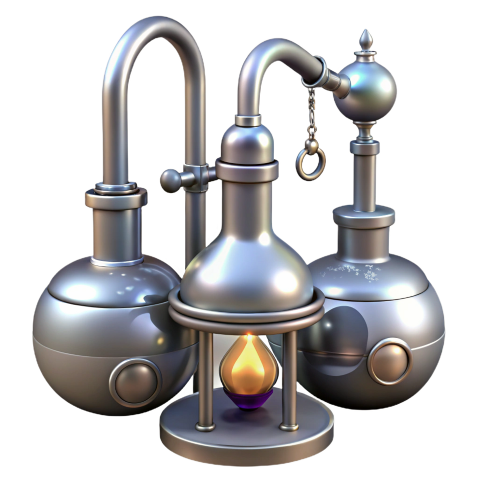 serene rustic 3D Render of Vintage Alchemy Still original png