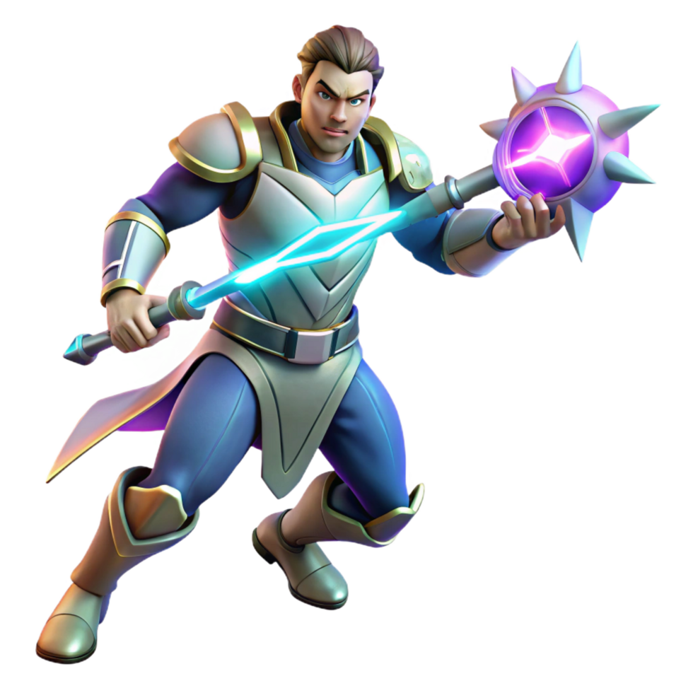 dramatic classic 3D Render Fantasy Warrior high quality png