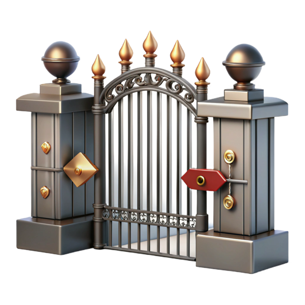 serene artistic Ornate 3D Gate Illustration 4K png