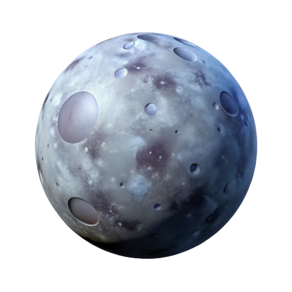 impressive abstract Cratered Moon 3D Render genuine png