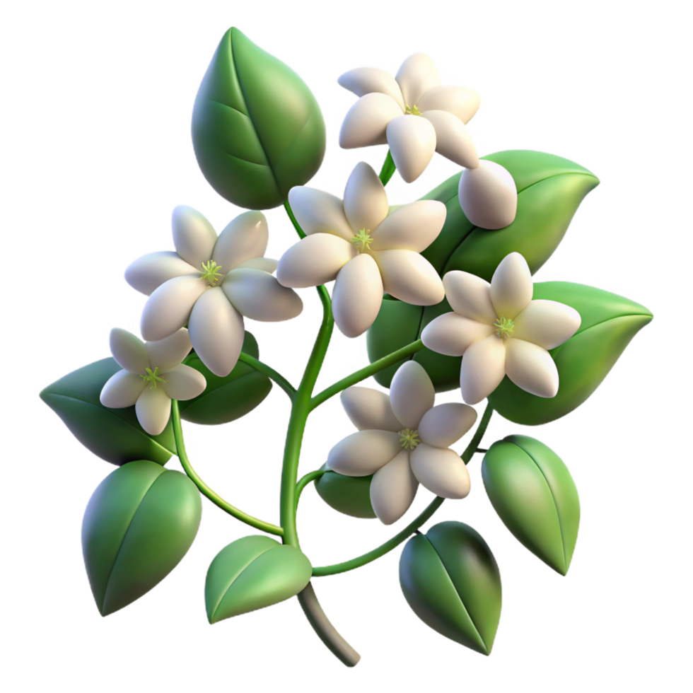 beautiful contemporary 3D Render of Jasmine Flowers genuine png