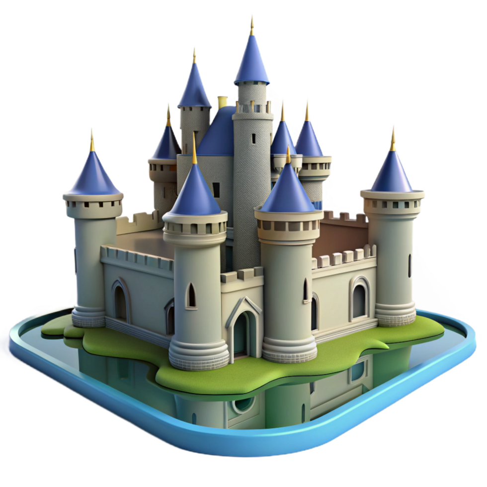 serene vintage Fairytale Castle 3D Render high quality png